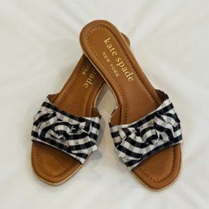 Kate Spade Lilah Black/Cream Gingham Slide Sandals - Size 9